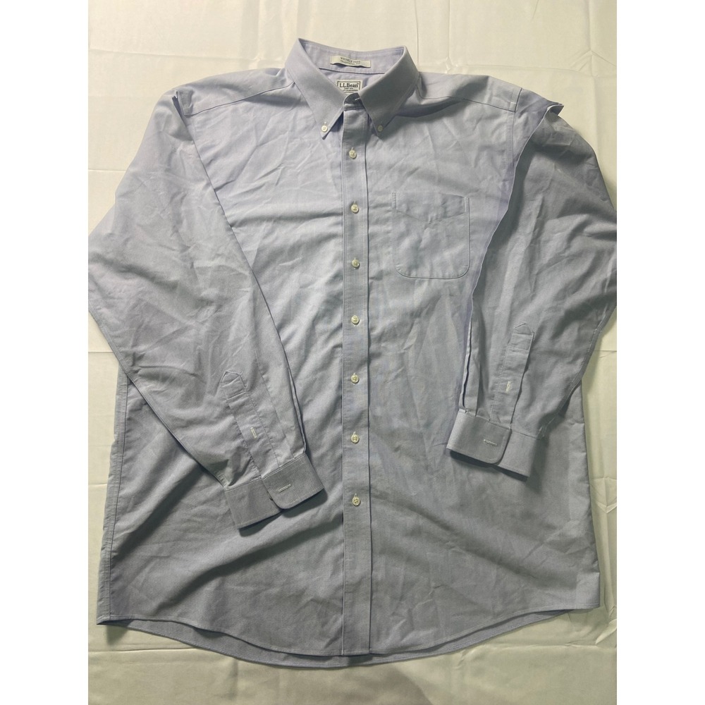 LL Bean Mens Wrinkle Free Traditional Fit Button Shirt Long Sleeve Size 36 Tall